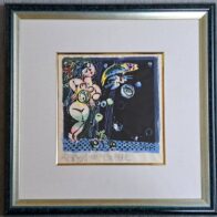 名嘉睦稔「LAMER 海」手彩色木版画 1998年製作