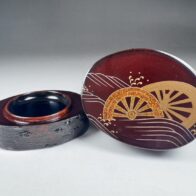 多田桂寛 作 片輪車蒔絵 桜皮 香合 茶道具