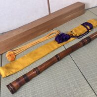 最高級 時代 尺八 竹 金龍 花押 歌口象牙 管尻象牙