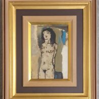 栗原一郎 『少女』 油彩 キャンバス 1976年 額装
