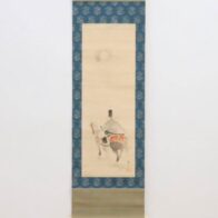 安田靫彦 掛軸(絹本) 「嵯峨野の月」