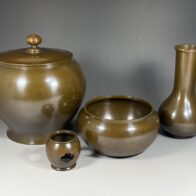 一ノ瀬宗辰 造 流祖好 唐銅 皆具 不審庵 山田宗囲 書付 茶道具