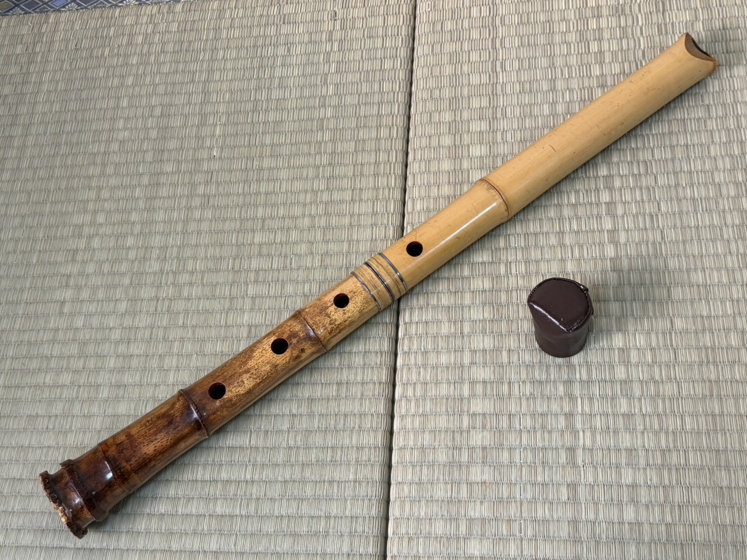 都山流 尺八 小林一城 在銘 金巻歌口 藤巻銀三線