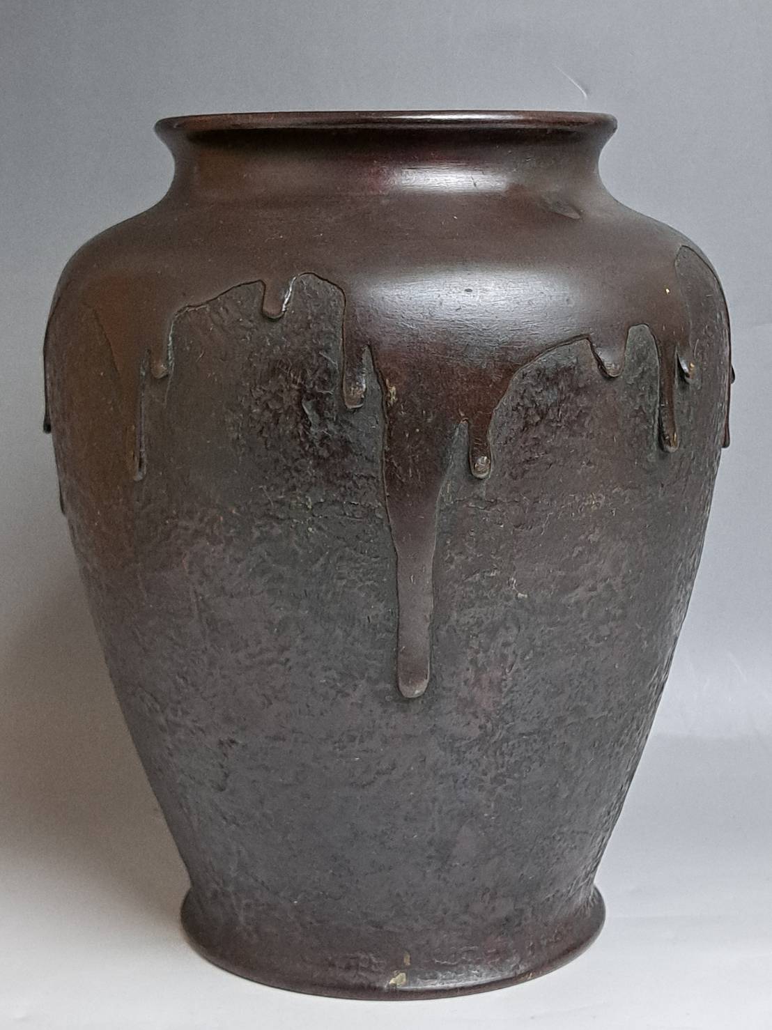 木村渡雲(二代村田整珉)作 古銅 花瓶