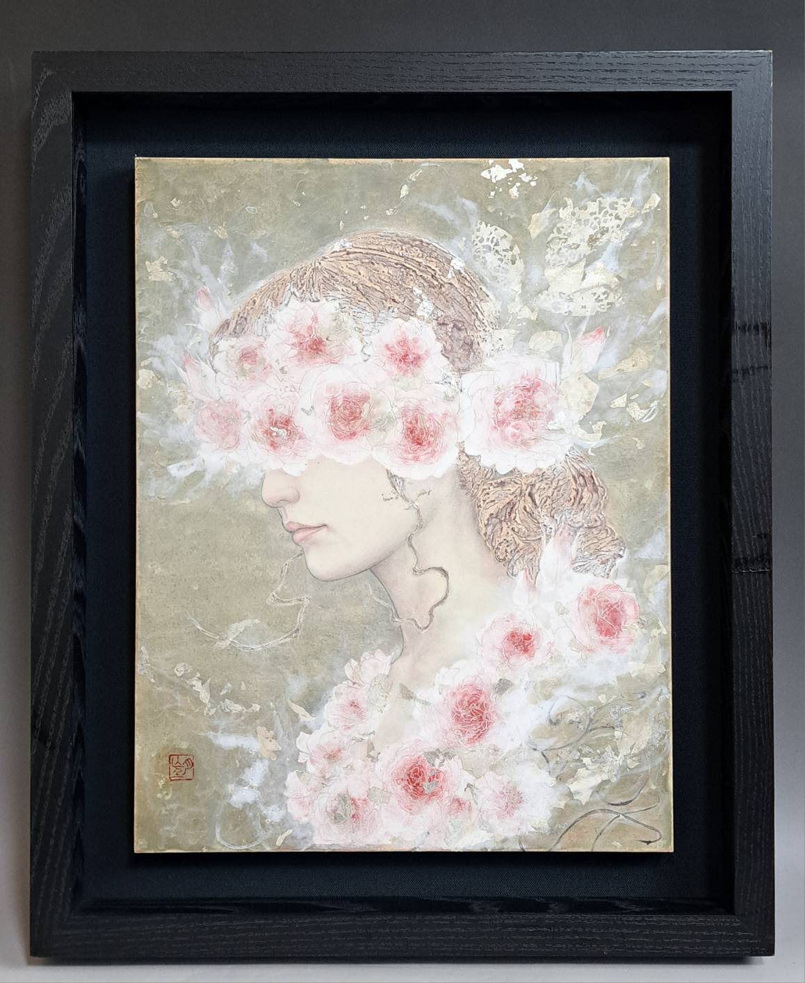 平田望 紙本 彩色「rosa mystica」日本画