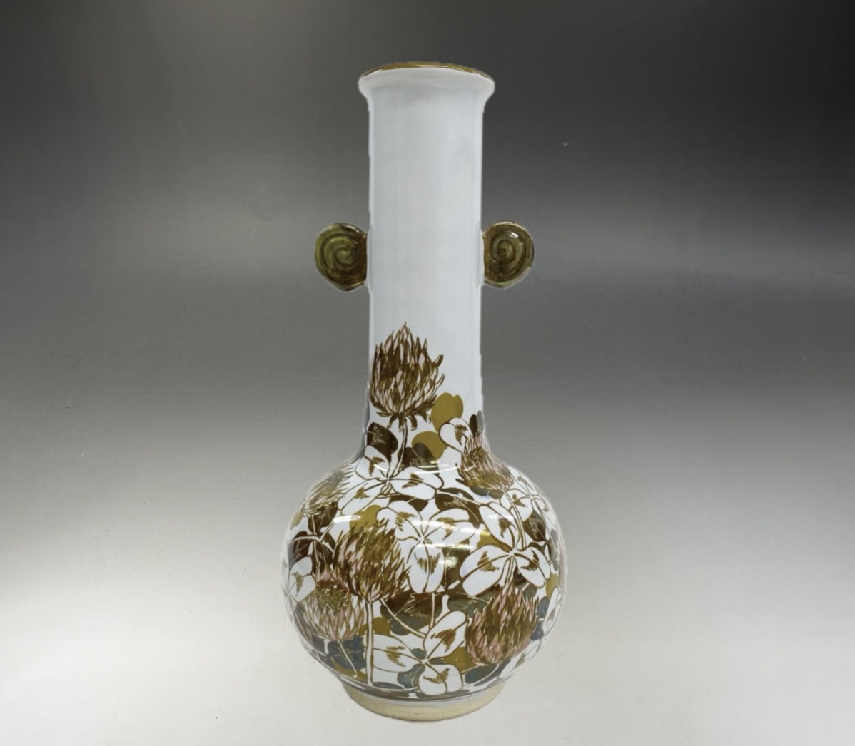 人間国宝 加藤卓男 ラスター彩 草花文花生