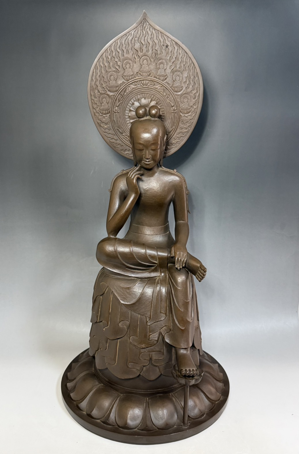 大仏師 松久宗琳 作 菩薩半跏思惟像 ブロンズ 仏教美術