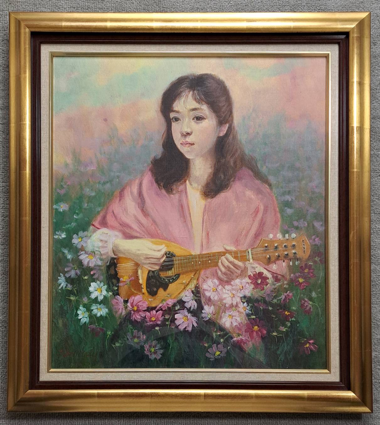 清水澄子 油彩 「花の調べ」 一枚の絵