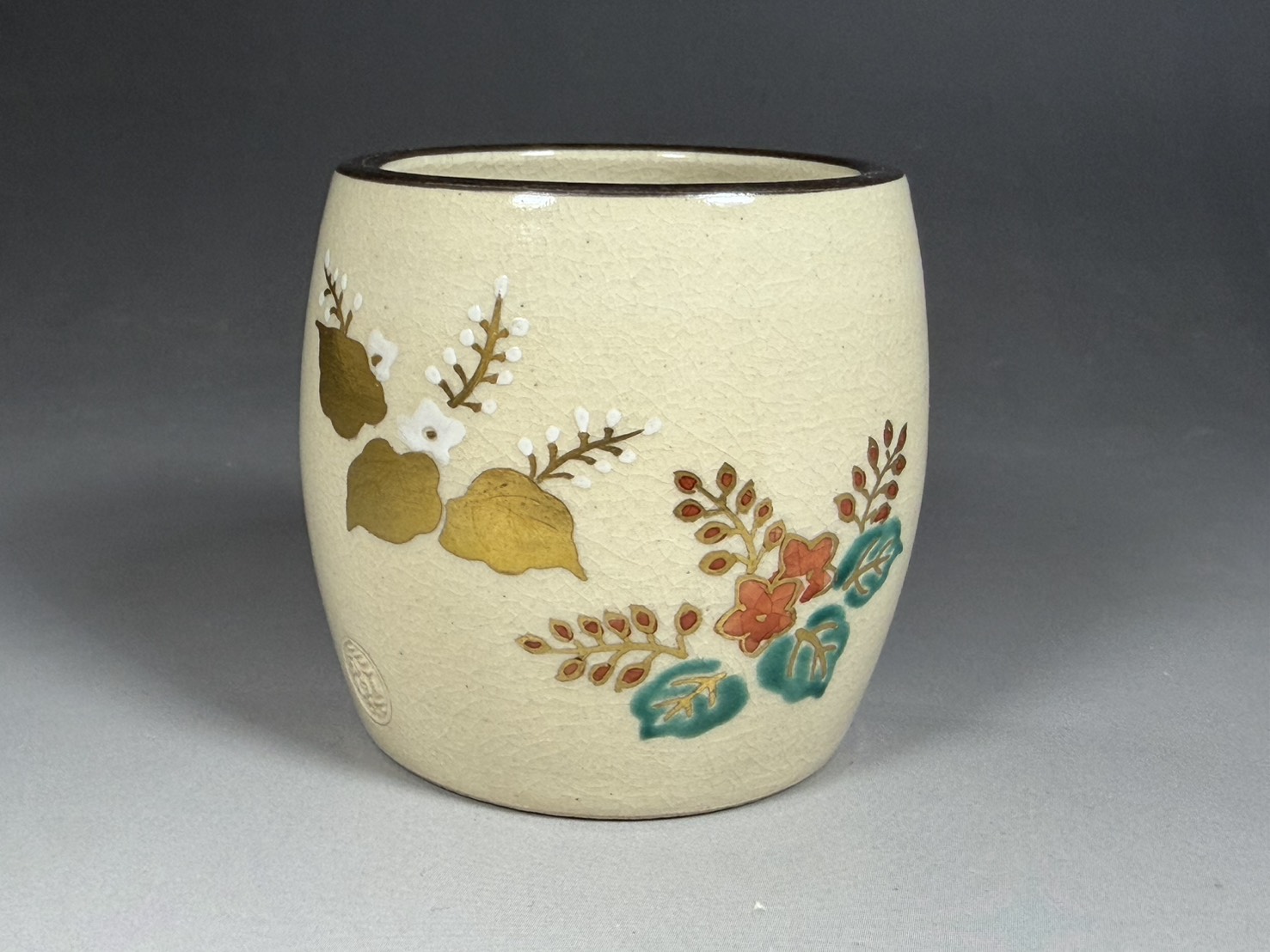 十六代 永楽善五郎(即全)造 / 不審庵 宗偏流 山田宗囲 書付 仁清写 菊桐蓋置 茶道具