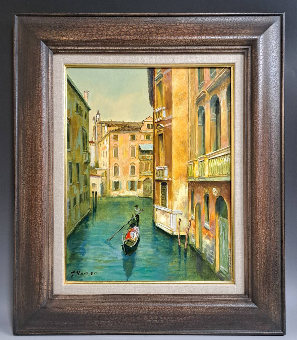 中野淳 キャンバス 油彩 F6号「映の街」