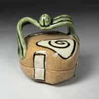 永楽善五郎 (即全) 織部弾 香合 ハジキ