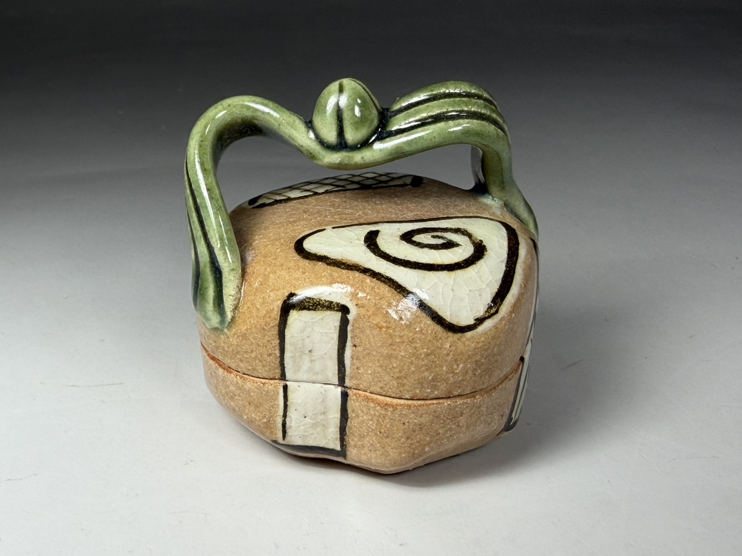 永楽善五郎 (即全) 織部弾 香合 ハジキ