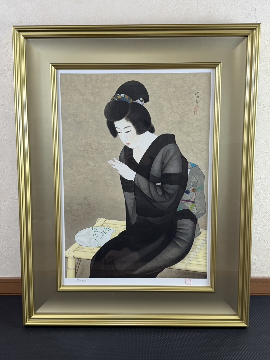 伊東深水 シルクスクリーン「指」 限定300部