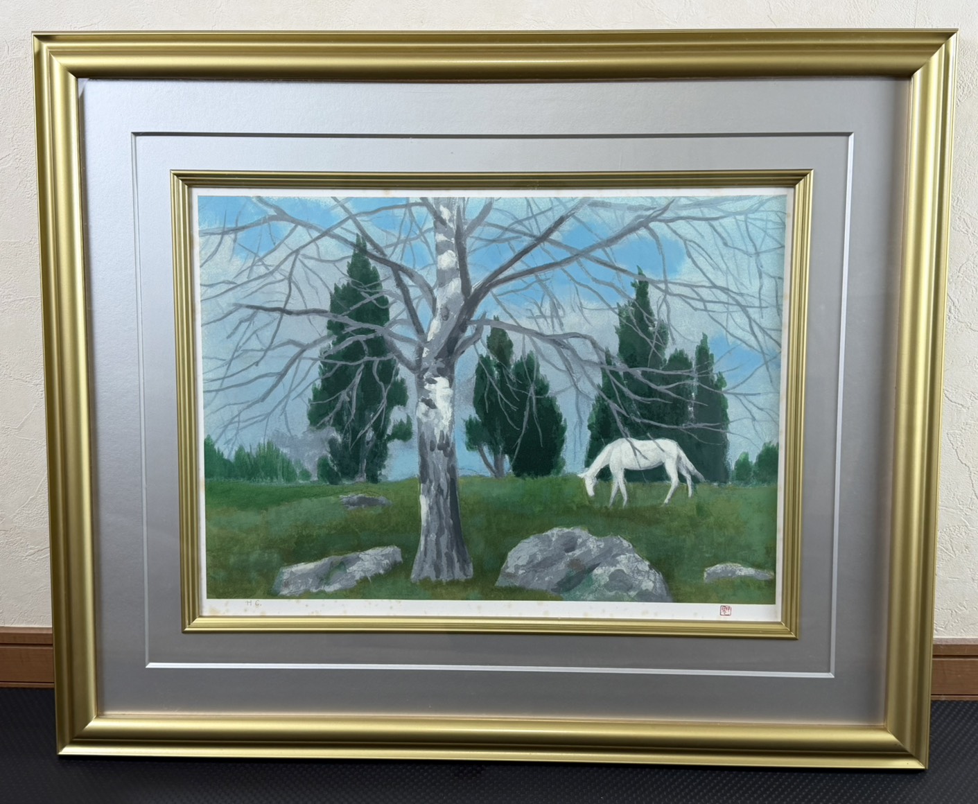 東山魁夷 「早春の丘」 リトグラフ 非売品