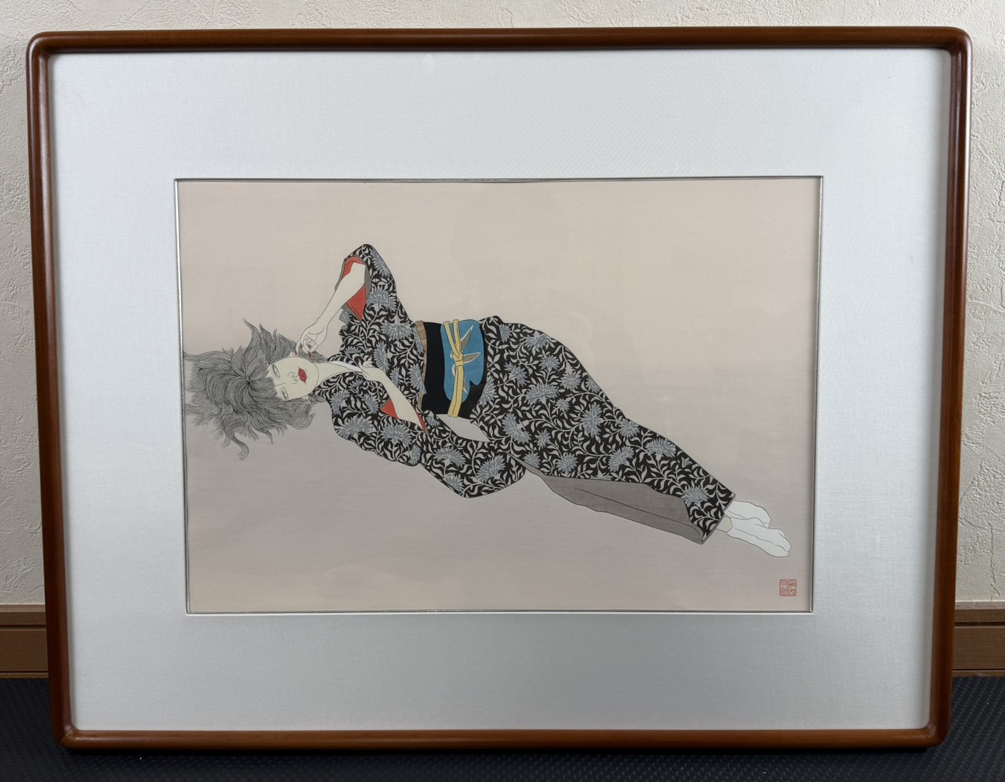 加山又造 オリジナル木版画「更紗」