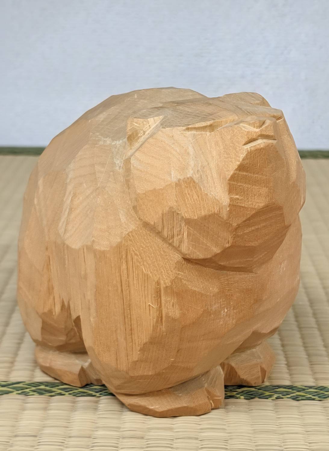 柴崎重行 木彫り 這熊 1985年作