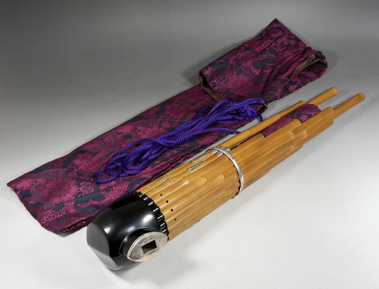 笙 白竹造 銀金具 雅楽器