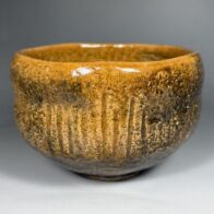 九代 大樋長左衛門 造 飴釉 茶碗 最晩年作 二重箱