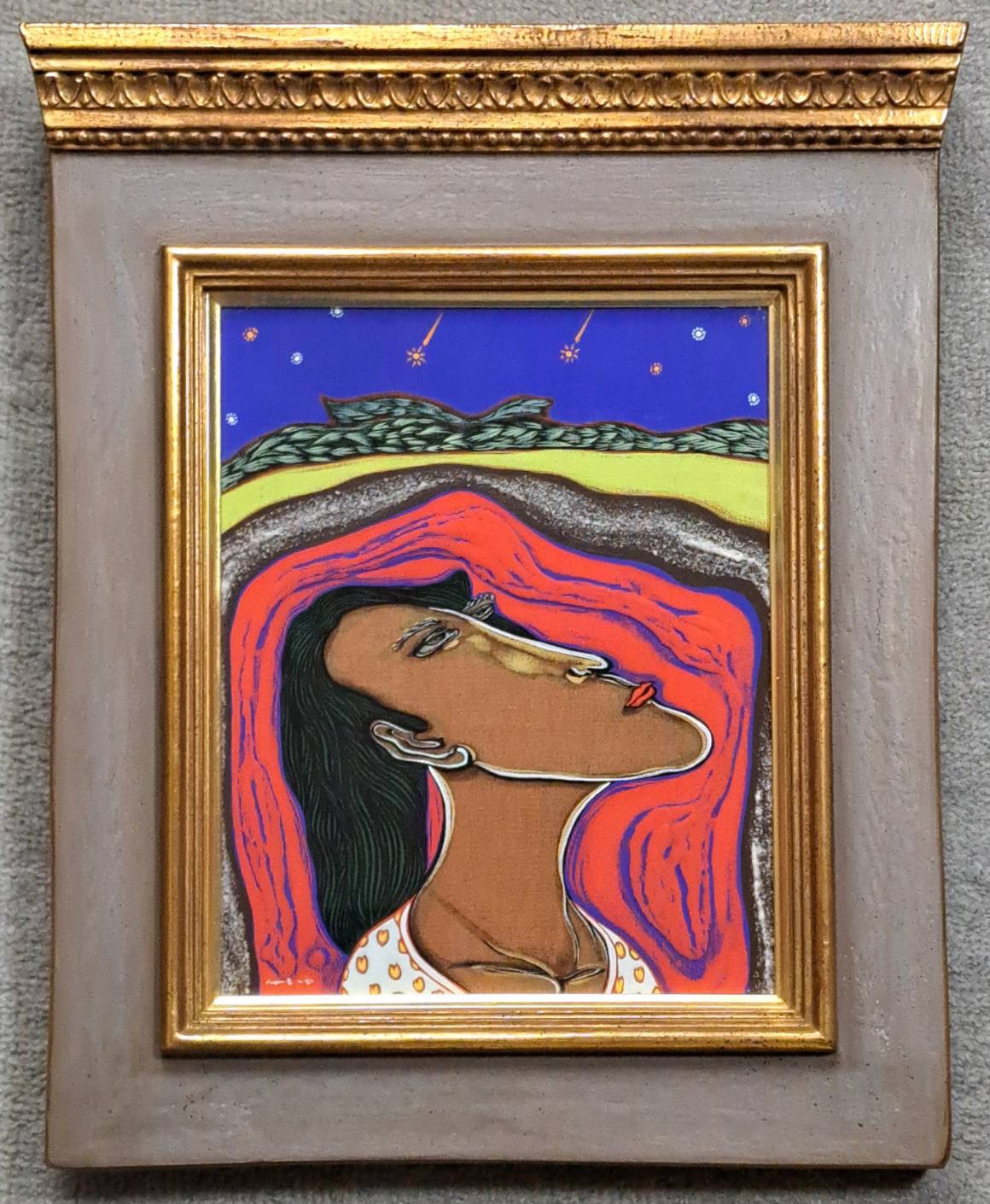 安達博文 油彩 3号 「二つの流れ星」 1995年作