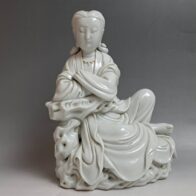 何朝宗製 徳化窯 白磁観音坐像