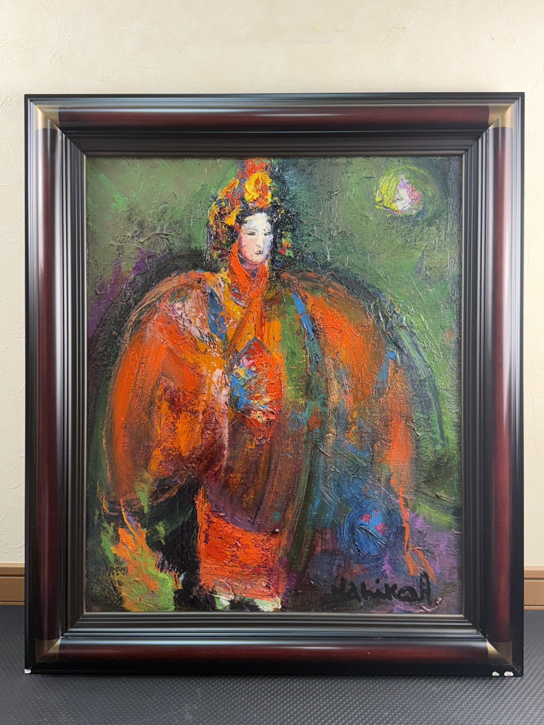 月形那比古 作 油彩 F12号 「薪能」