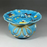 二代 中村翠嵐 造 浅黄交趾 宝袋 茶器