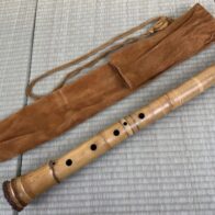 琴古流 尺八 引地容山 銀三線 藤巻 金巻歌口 七孔