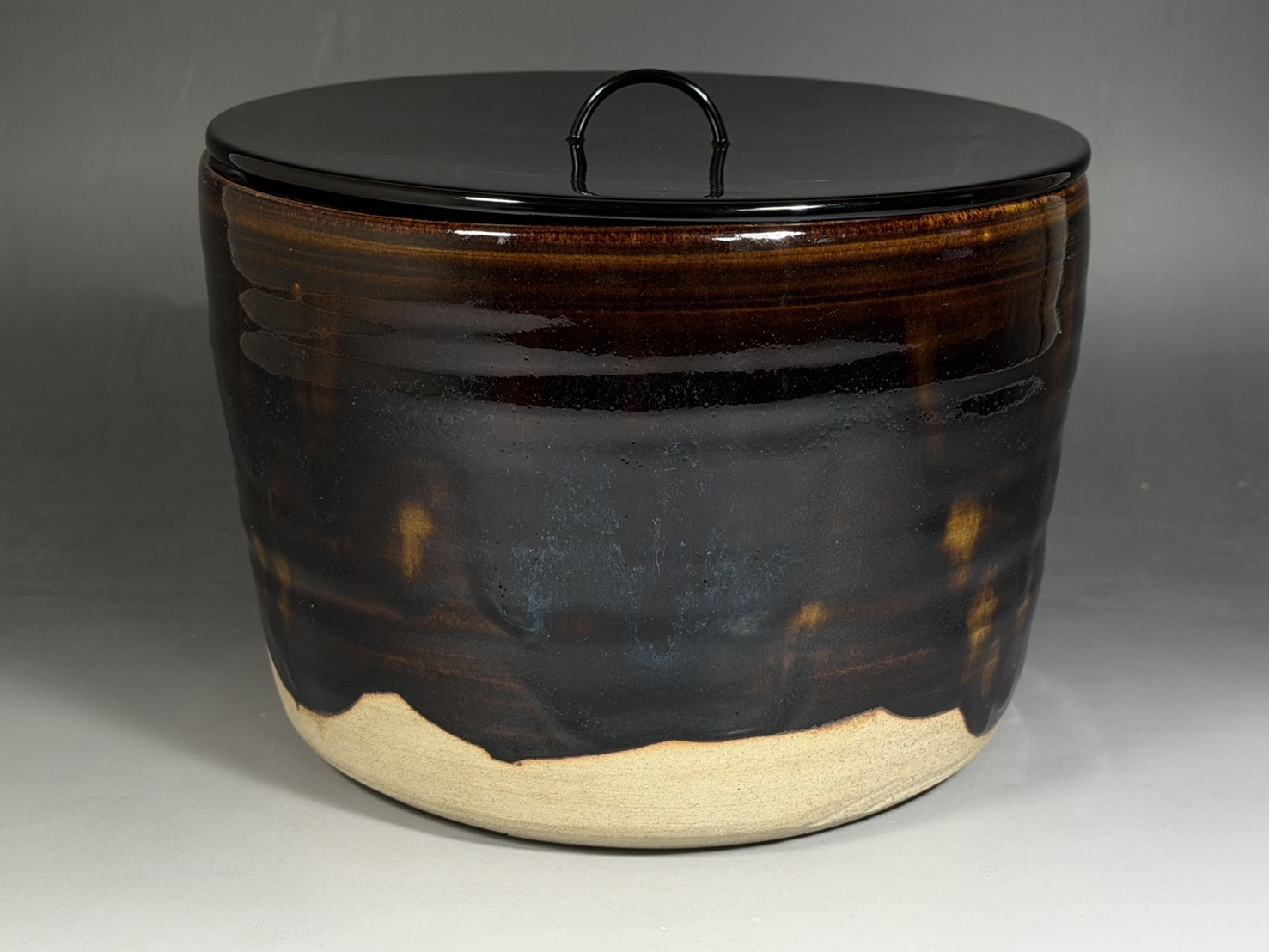 先考 加藤土師萌 造 唐津飴釉 水指 / 加藤達美 識箱 二重箱