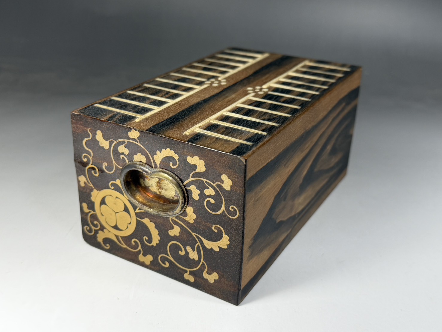 時代 黒柿 双六盤 蒔絵 梨地 玩具 すごろく盤