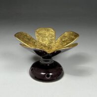 中村翠嵐 造 紫交趾突羽根 蓋置