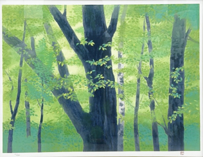 東山魁夷「森若葉」リトグラフ エディション