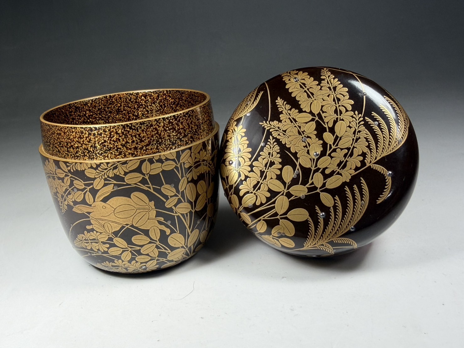 中村宗哲 棗 秋草蒔絵 梨地