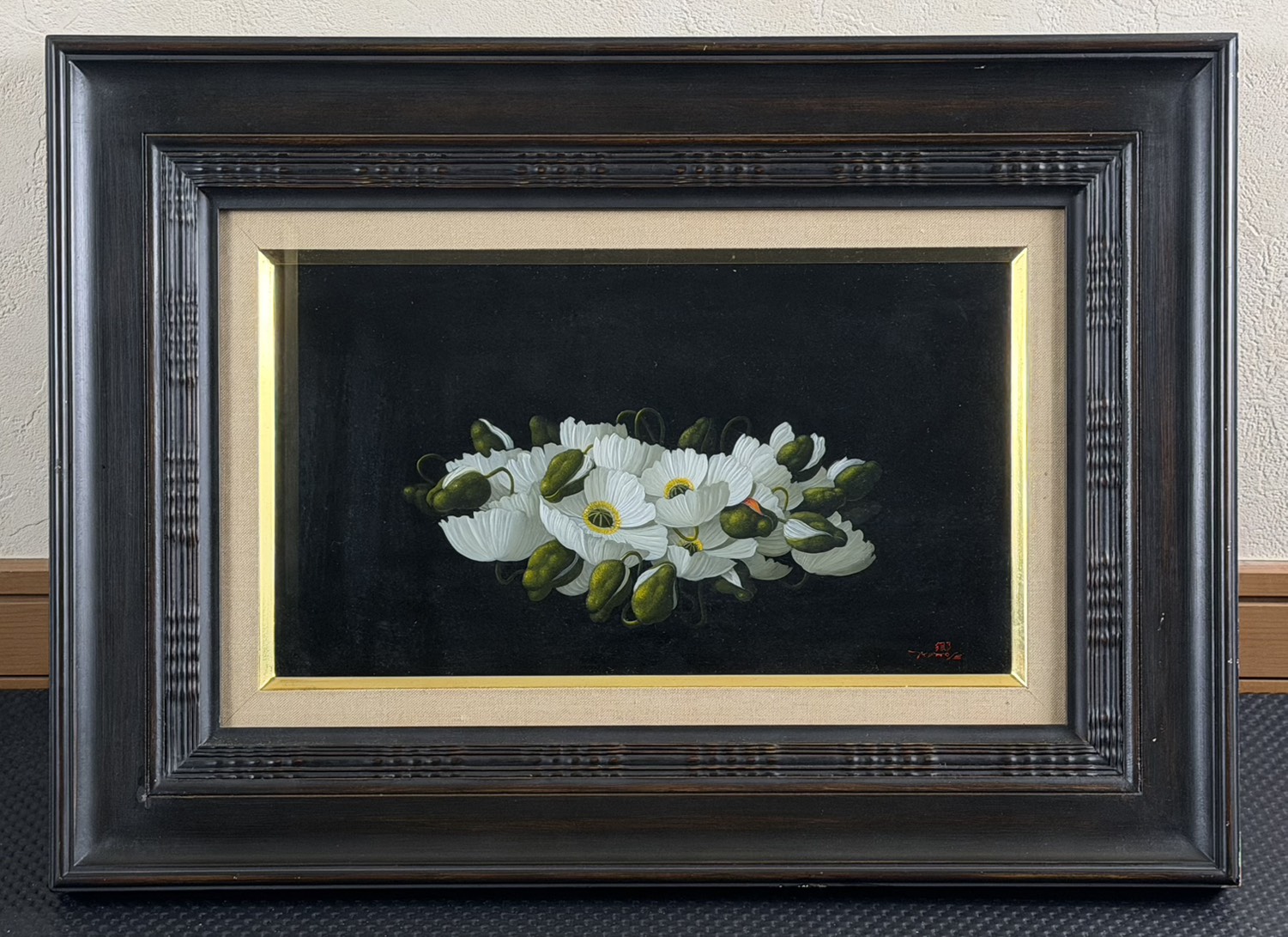 百瀬郷志 キャンバス 油彩「ポピー」M4号