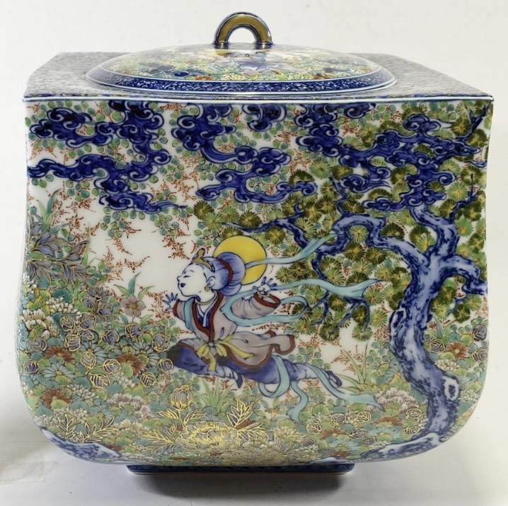 葉山有樹 金彩洛妹真珠天女図 水指「飛天」