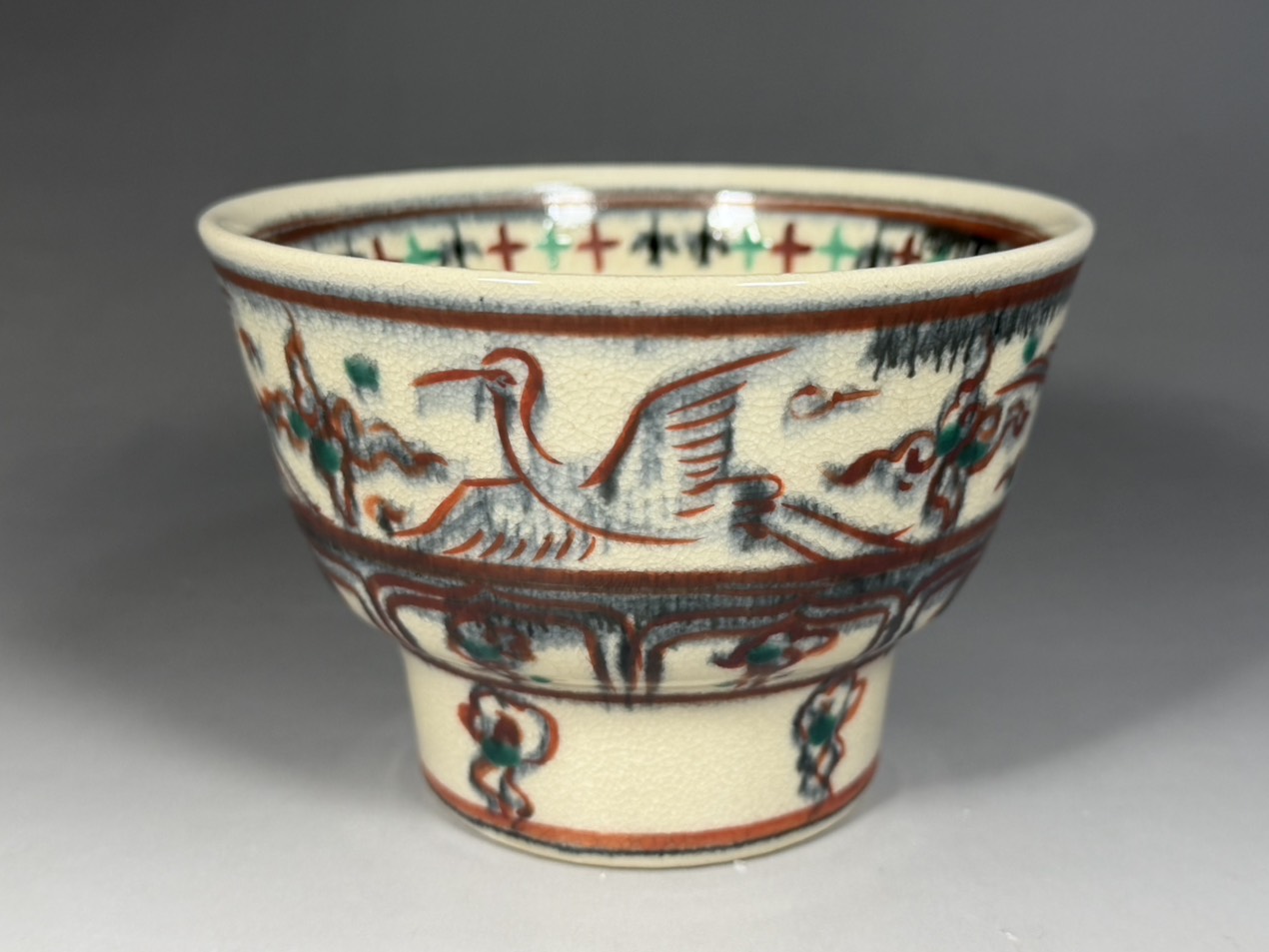 十六代 永楽善五郎（即全）「紅安南写 茶碗」