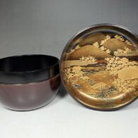 平安 鈴木光入「吉野山蒔絵 平棗」