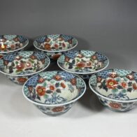 伊万里焼 福右衛門 作「献上手染錦 小鉢」六客