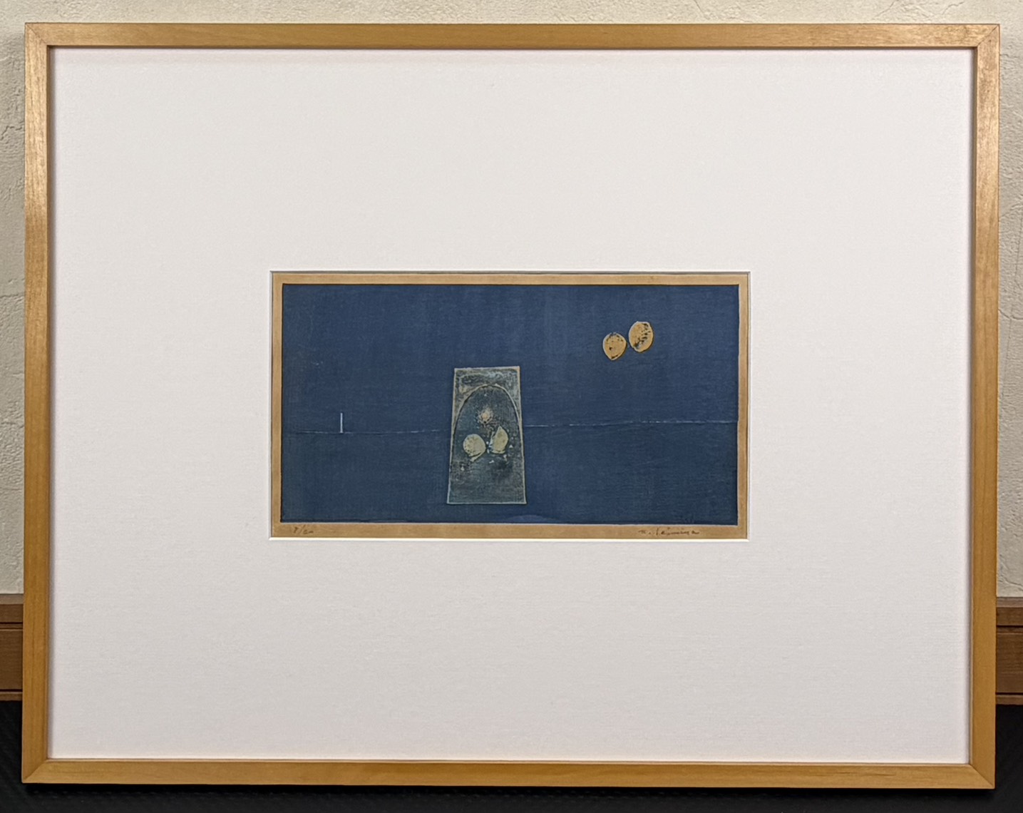 清宮質文「コップの中の蝶」木版画(多色) 1962年の作 限定20部
