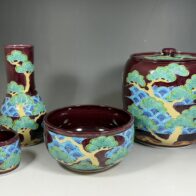 平安 手塚祥堂「紫交趾松涛文 台子 皆具」