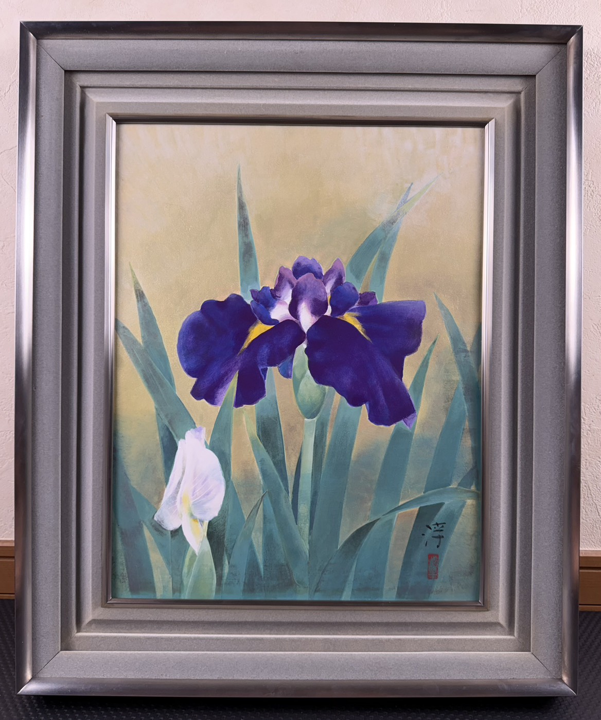 中尾淳「花菖蒲」油彩