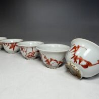 永楽保全「煎茶碗 五客 小華朱竹絵」