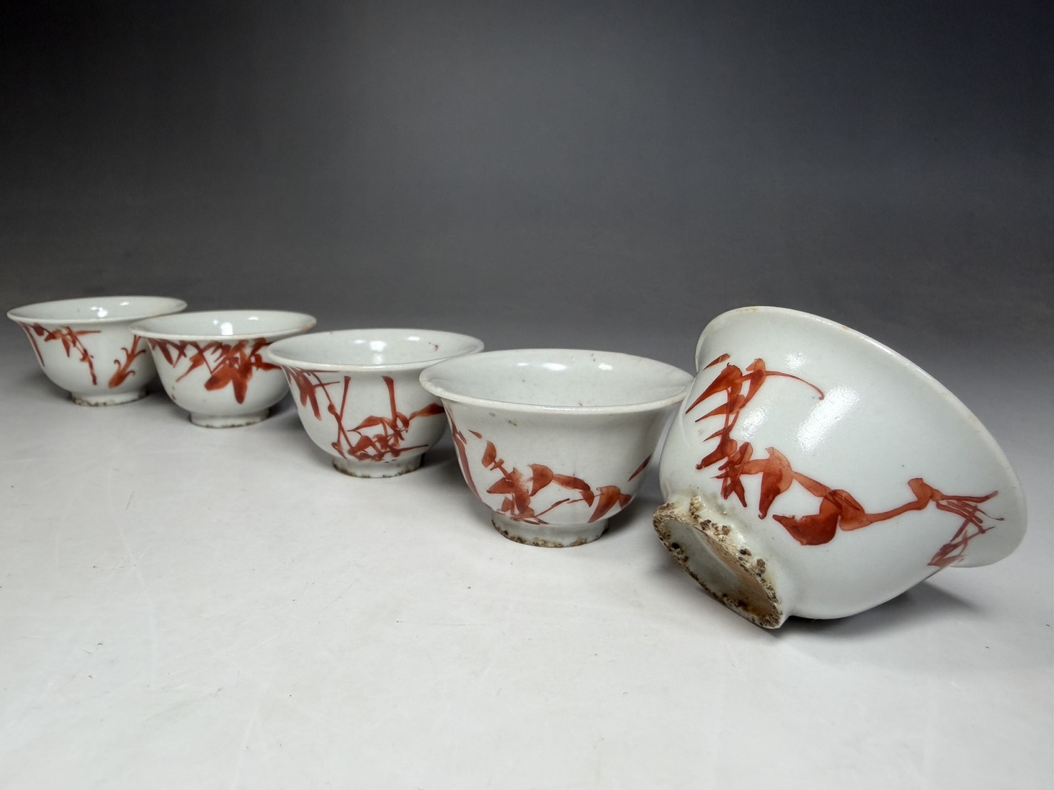 永楽保全「煎茶碗 五客 小華朱竹絵」